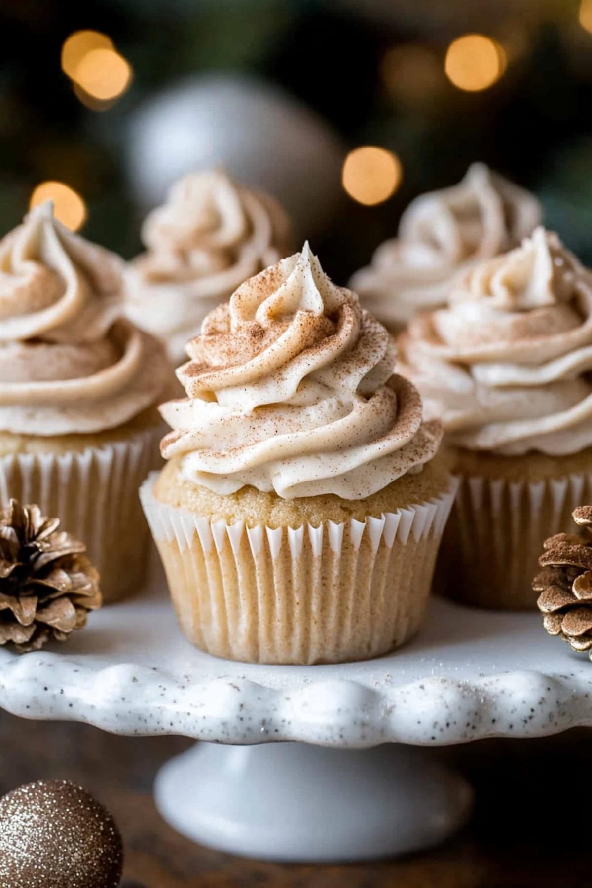 Close up of Eggnog Flavored Cupcakes