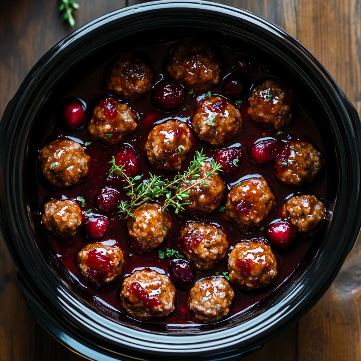 Meatballs and Cranberry Sauce in a Slow Cooker