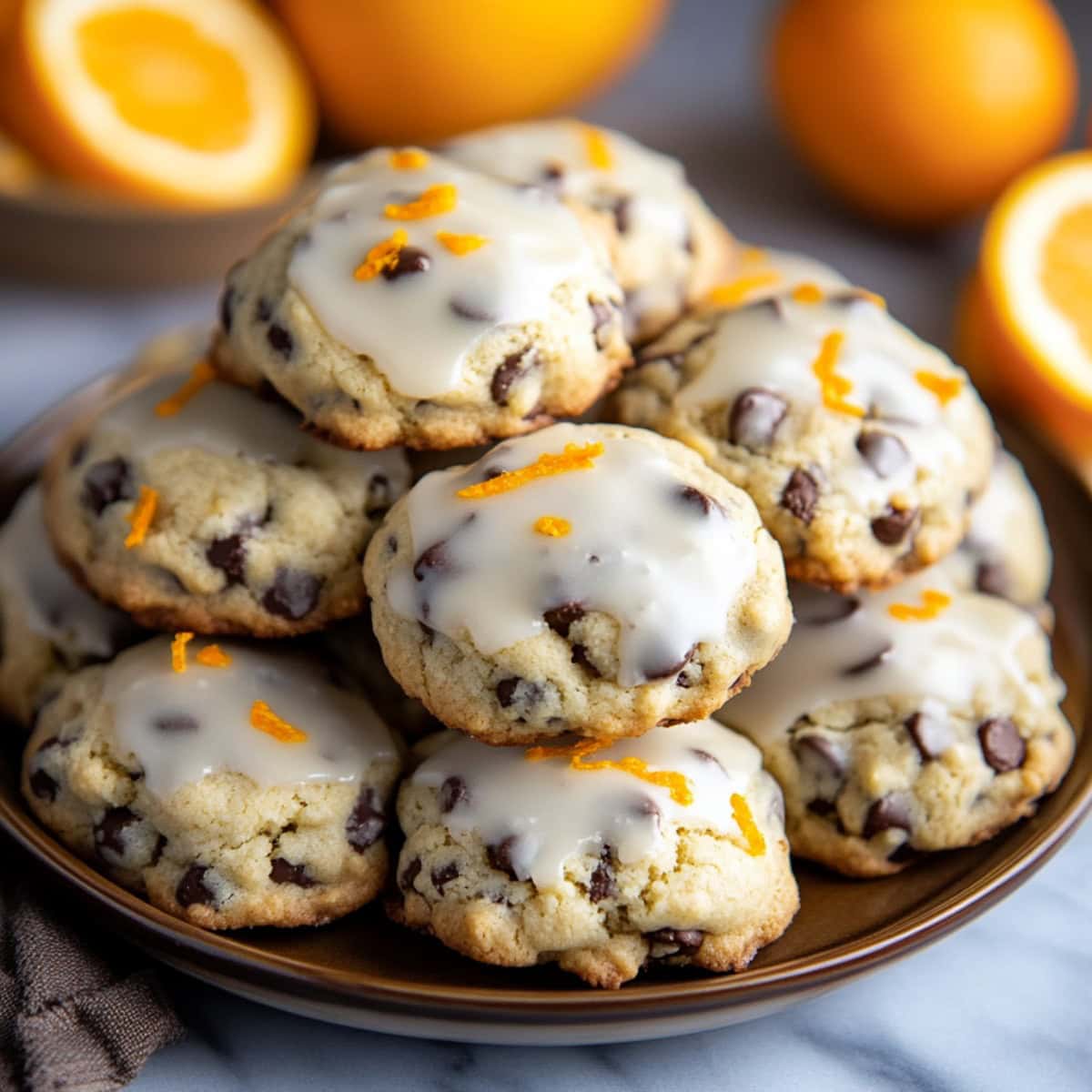 Orange Infused Ricotta Chocolate Chip Cookies