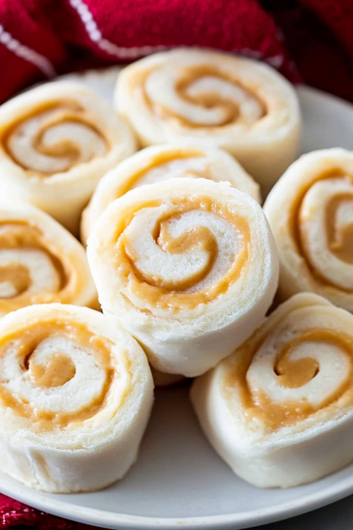 A plate of potato candy with peanut butter filling.