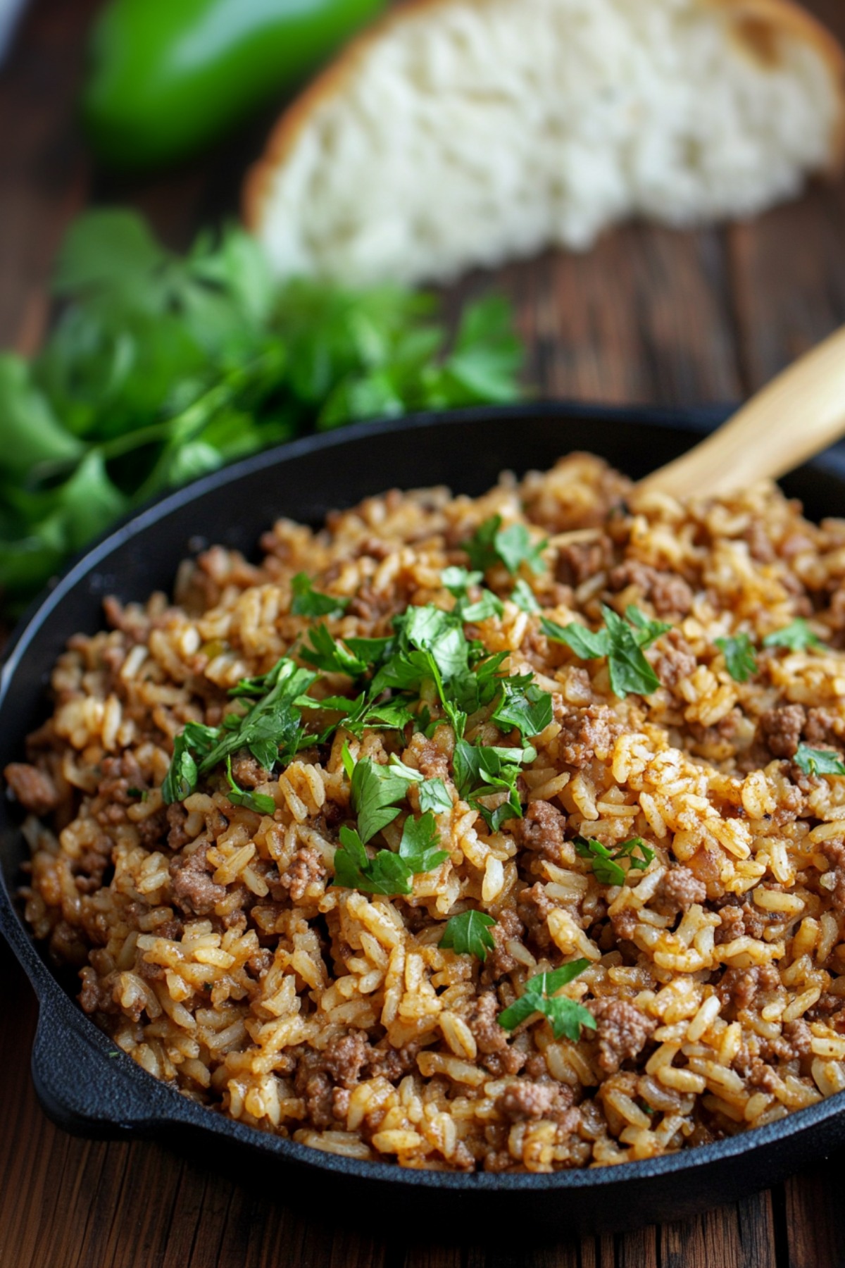 Skillet of Louisiana Dirty Rice