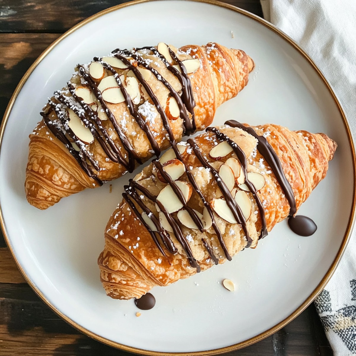 Two Chocolate Almond Croissants