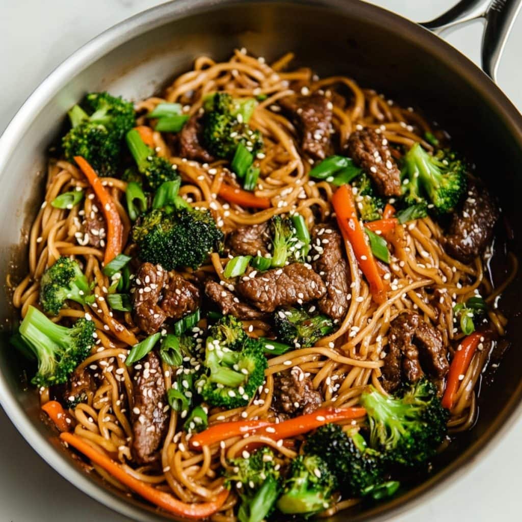 beef and broccoli lo mein