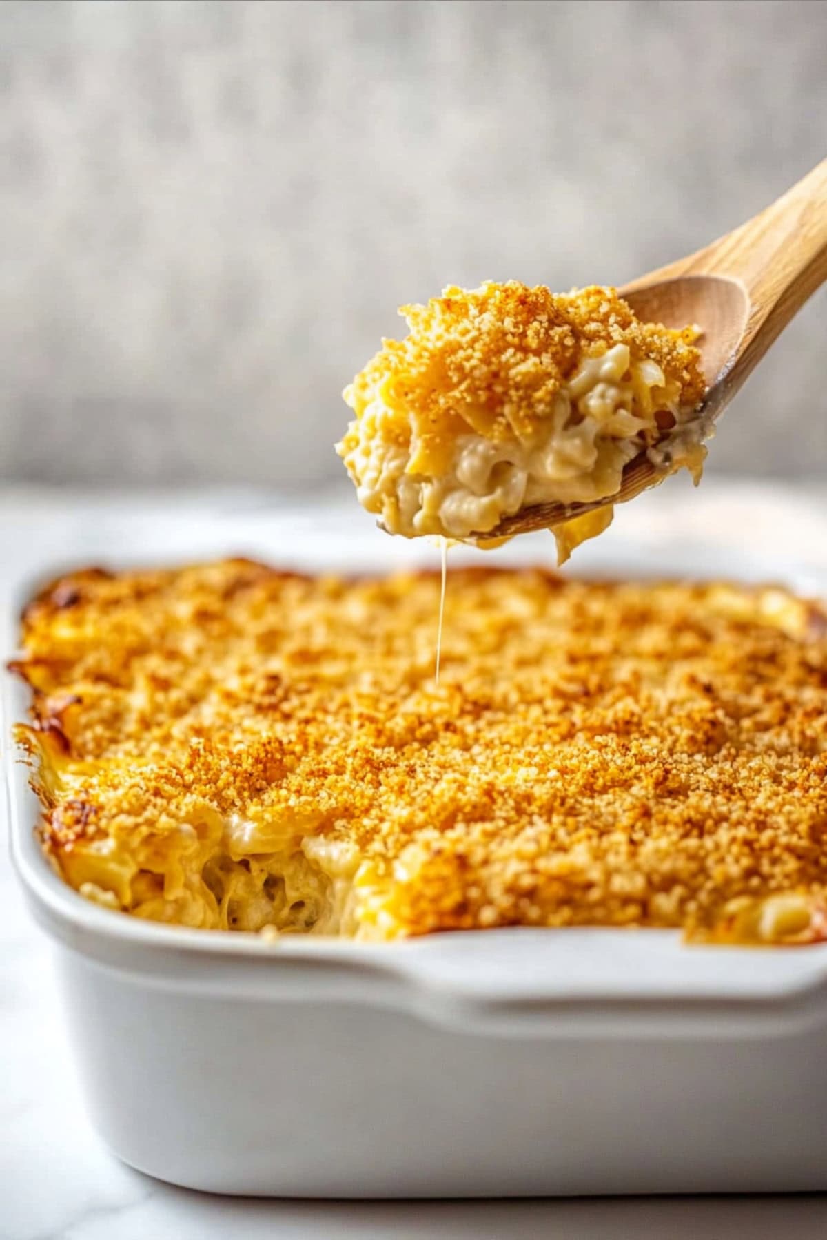 Million Dollar Mac and Cheese Casserole In a Baking Dish