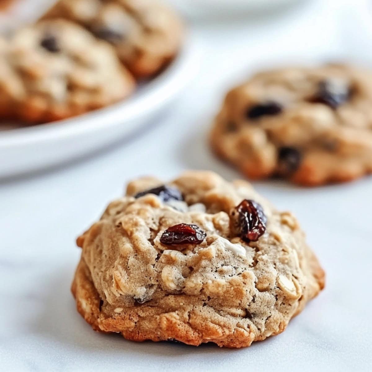 Vanishing Oatmeal Raisin Cookies on a Marble Table - 5