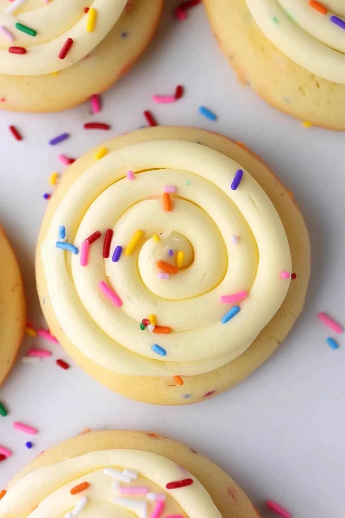 Giant birthday cake cookies, top view